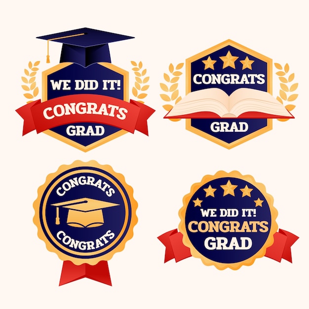 Free Vector labels collection for graduation celebration