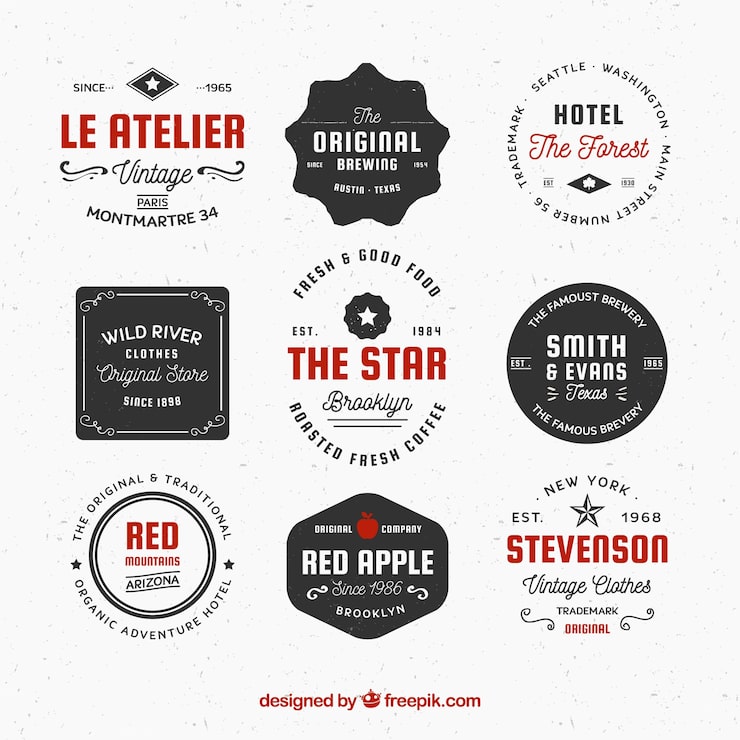 Free Vector labels collection in vintage style