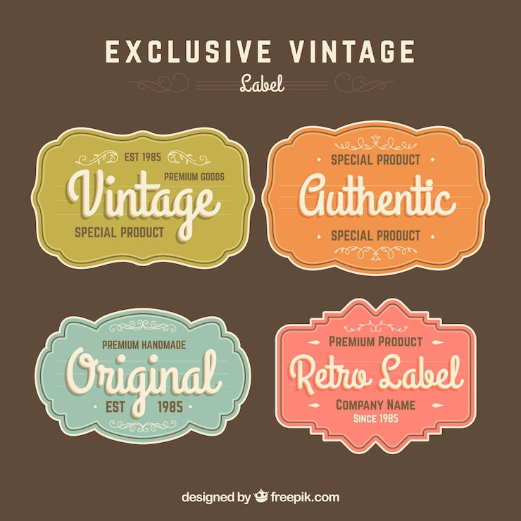 Free Vector labels collection in vintage style