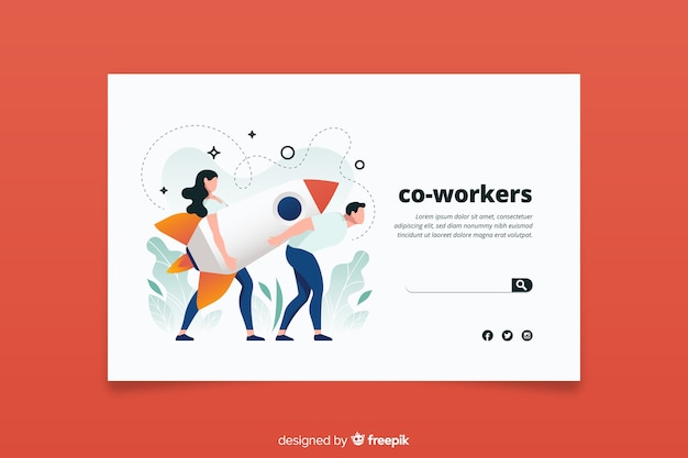 Free Vector landing page co-workers concept