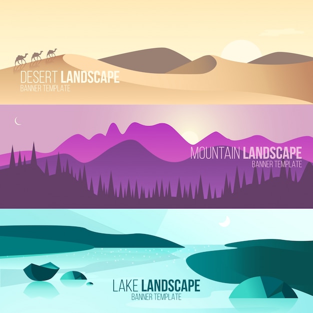 Free Vector landscape banners