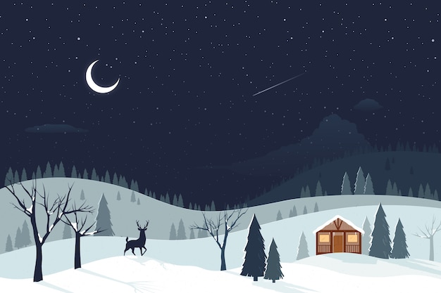 Free Vector landscape flat design winter