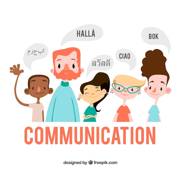 Free Vector language concept with speech bubbles