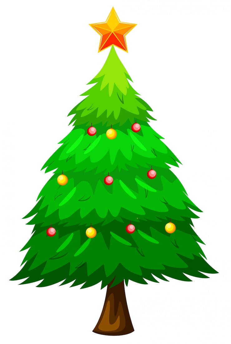 Free Vector large green christmas tree