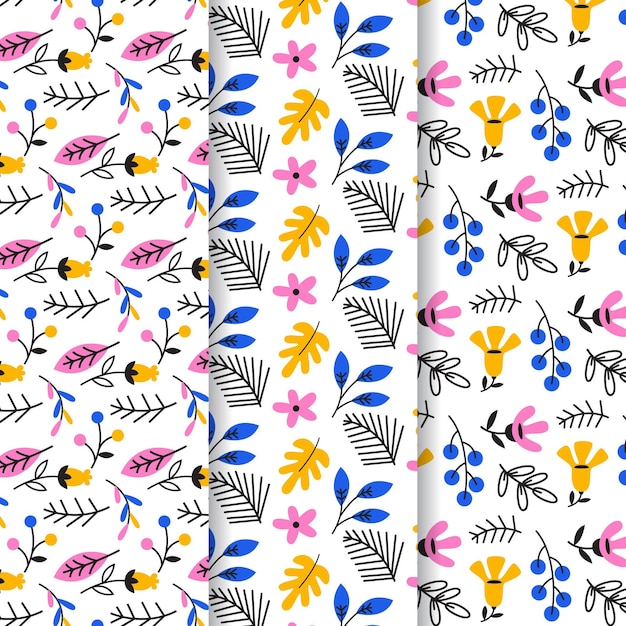 Free Vector leaves and floral pattern template