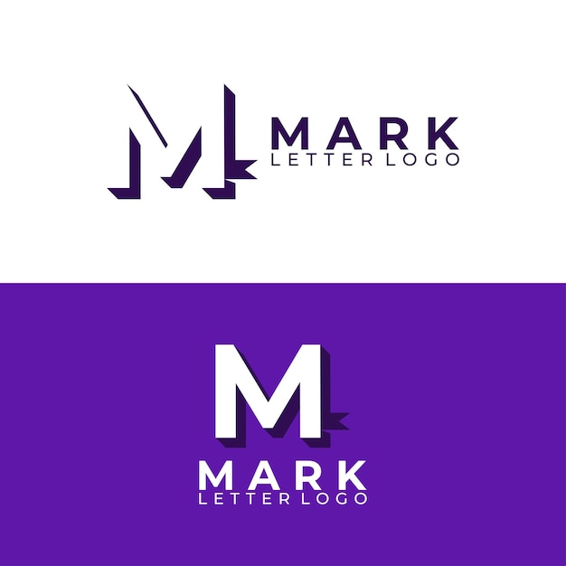 Free Vector letter m for bookmark initial logo