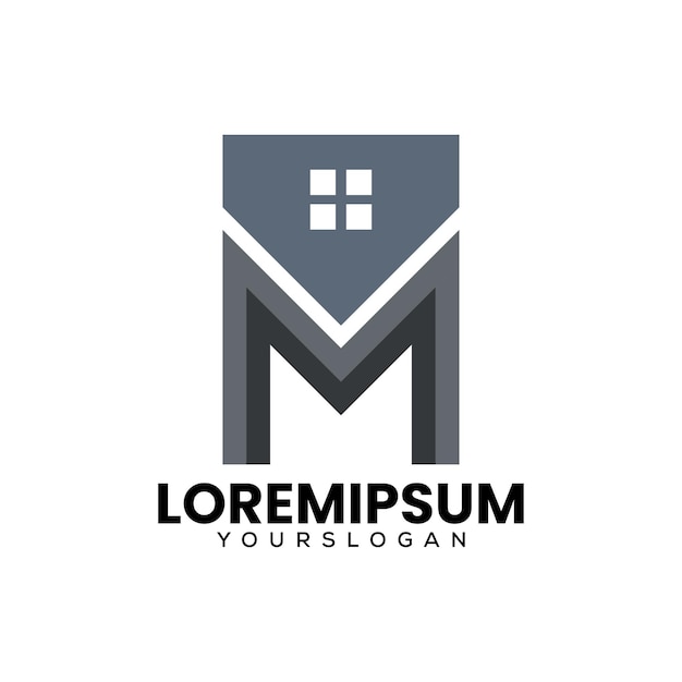 Free Vector letter m home icon logo design