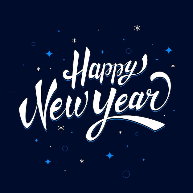 Free Vector lettering happy new year 2020 background