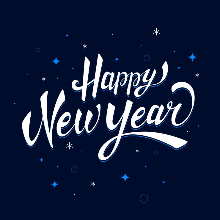 Free Vector lettering happy new year 2020 background