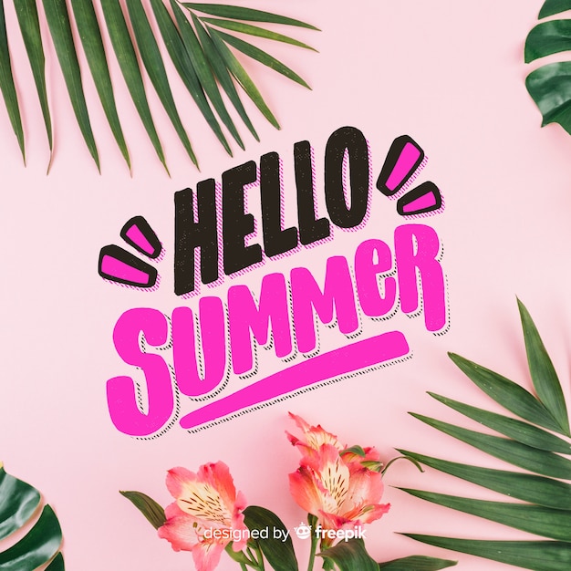 Free Vector lettering hello summer
