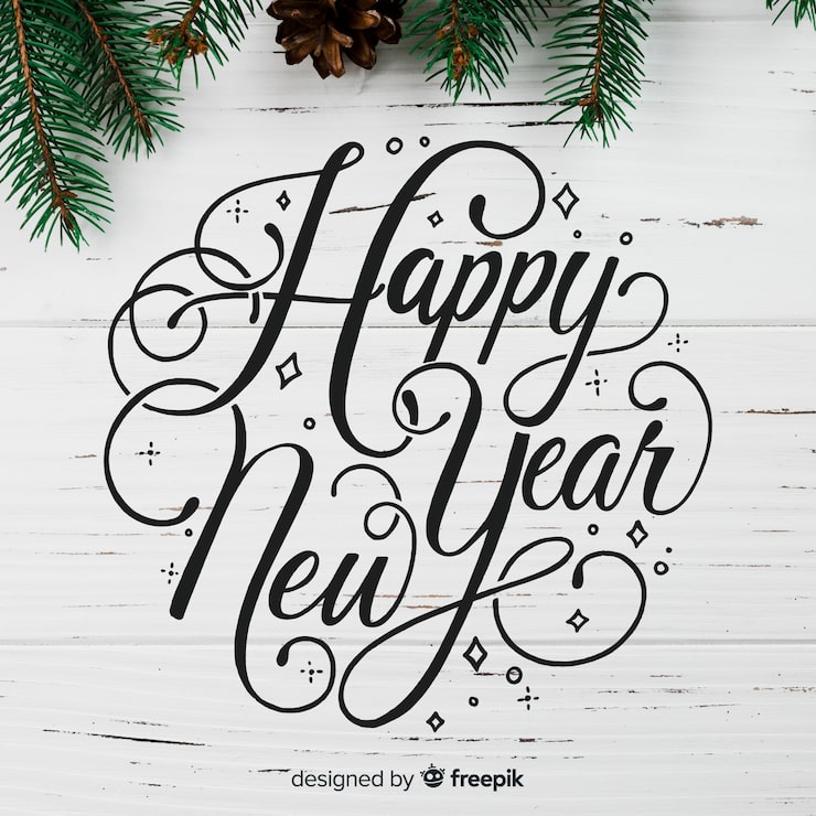 Free Vector lettering new year 2019
