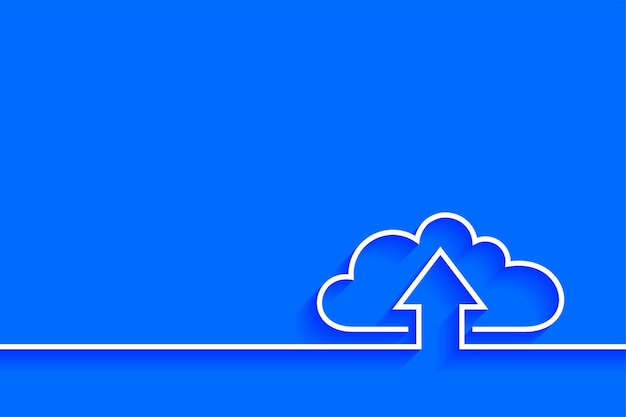 Free Vector line style cloud computing global network background with text space