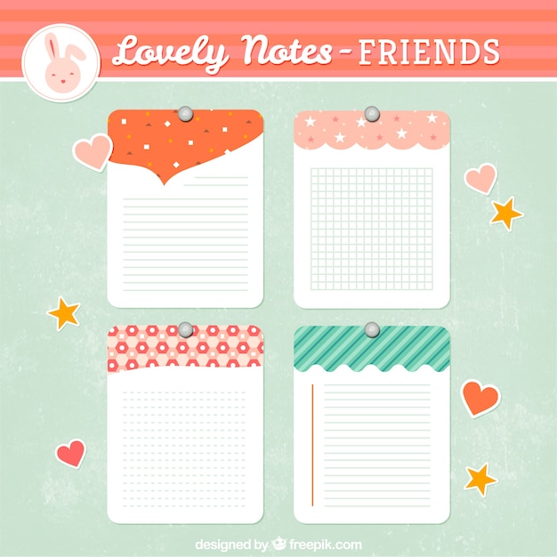 Free Vector lovely notes