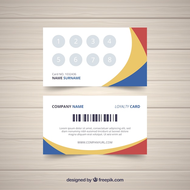 Free Vector loyalty card template with abstract concept