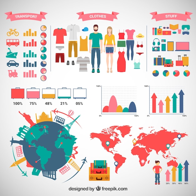 Free Vector luggage infographic