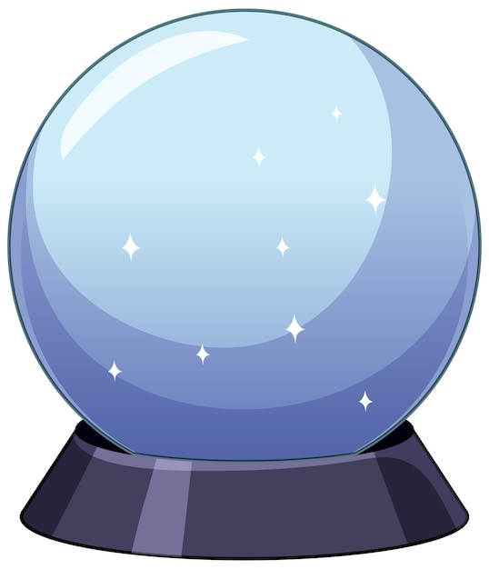 Free Vector magic crystal ball on white background