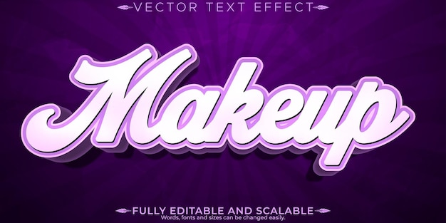 Free Vector makeup text effect editable cosmetics and beauty customizable font style