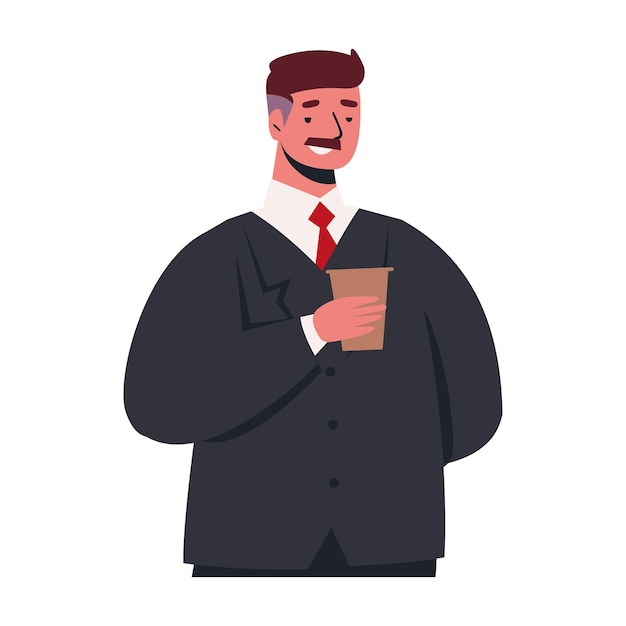 Free Vector man drinking coffee cup illustration isolated