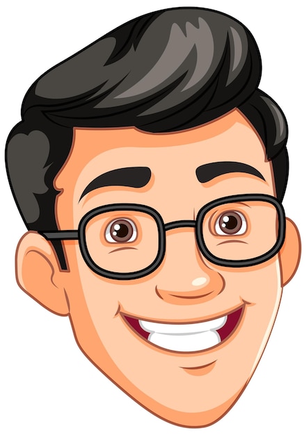 Free Vector man wearing glasses smiling head