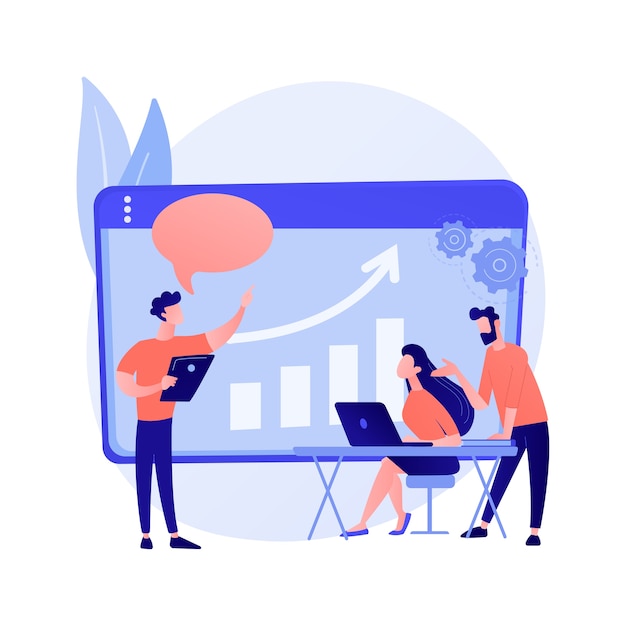 Free Vector managers meeting. business mentorship, workers conference, company strategy discussion. mentor teaching employees