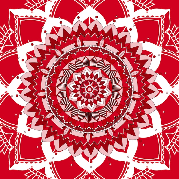 Free Vector mandala patterns on red background