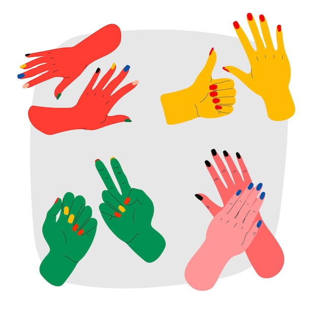 Free Vector manicure hand collection