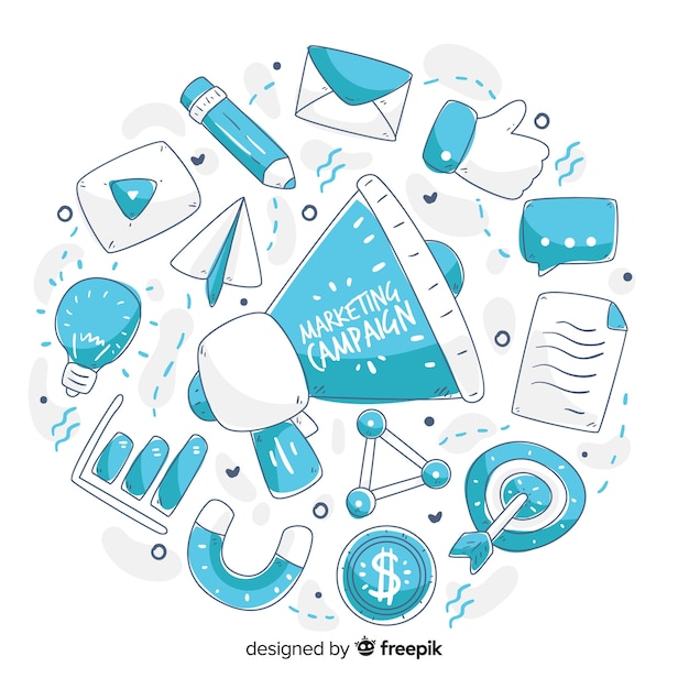Free Vector marketing campaign hand drawn background