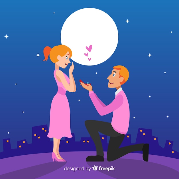 Free Vector marriage proposal and love concept