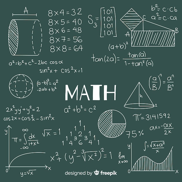 Free Vector math chalkboard background