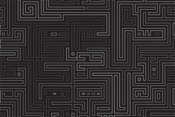 Free Vector maze outline seamless pattern background