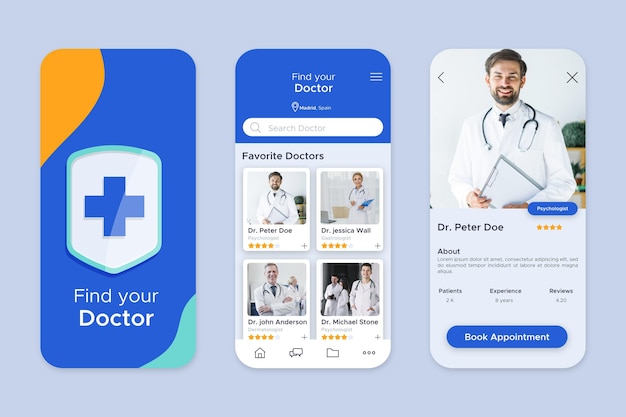 Free Vector medical booking app