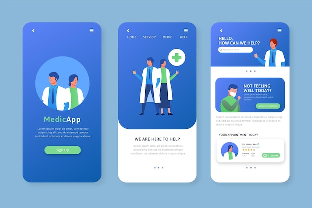 Free Vector medical booking app