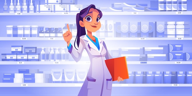 Free Vector medicine service concept cartoon female doctor