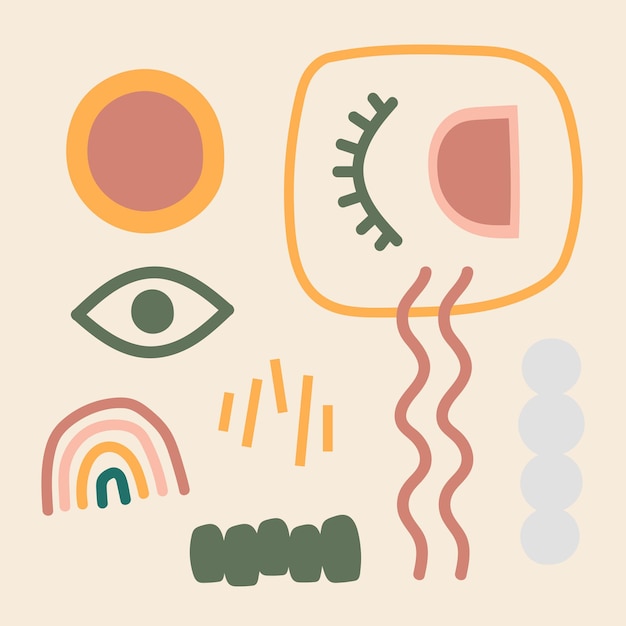 Free Vector memphis abstract vector in doodle 