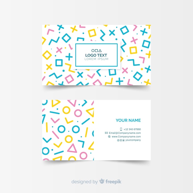 Free Vector memphis style business card template