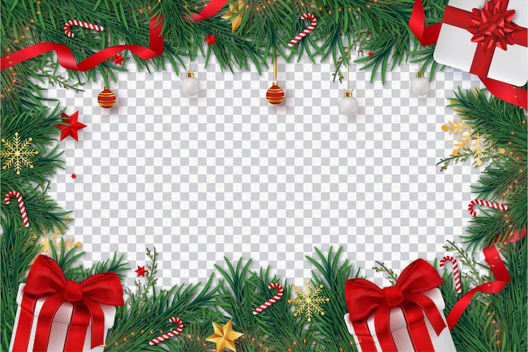 Free Vector merry christmas background with realistic christmas decoration