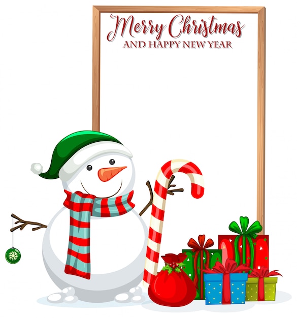 Free Vector merry christmas and happy new year frame