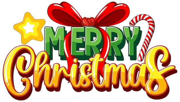 Free Vector merry christmas sign icon cartoon