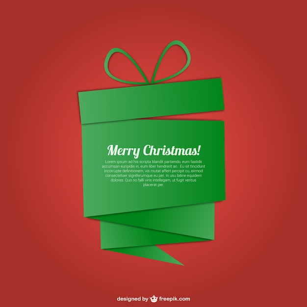 Free Vector merry christmas template with present