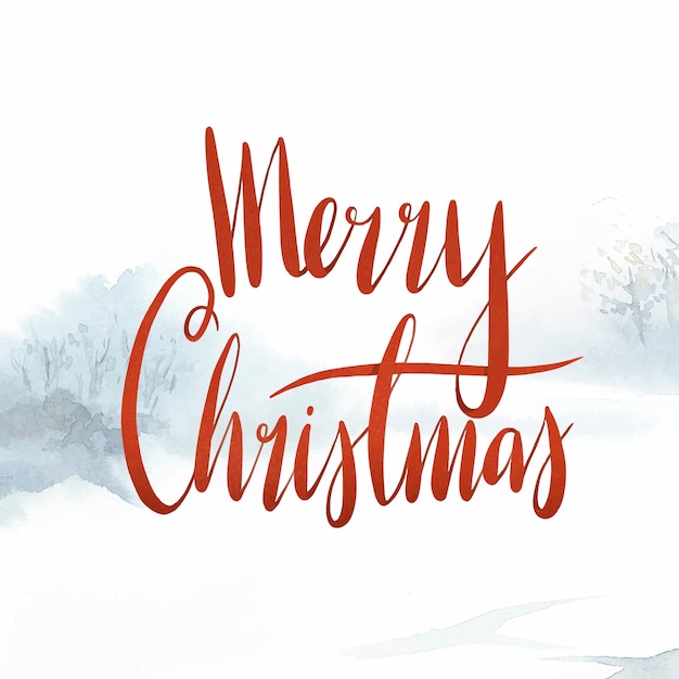 Free Vector merry christmas watercolor typography vector