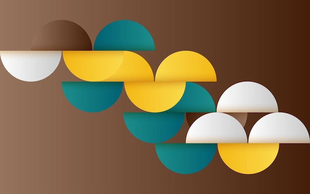 Free Vector midcentury geometric abstract pattern with simple shapes and beautiful color palette simple geometric pattern composition vector illustration