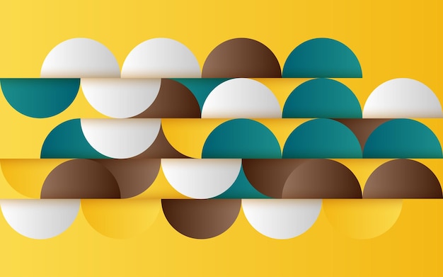 Free Vector midcentury geometric abstract pattern with simple shapes and beautiful color palette simple geometric pattern composition vector illustration