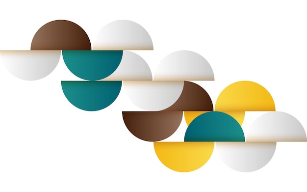 Free Vector midcentury geometric abstract pattern with simple shapes and beautiful color palette simple geometric pattern composition vector illustration