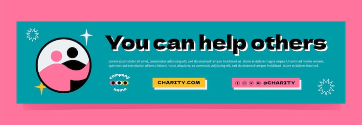 Free Vector minimal charity event twitch banner