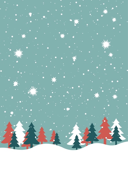 Free Vector minimal christmas card landscape background design