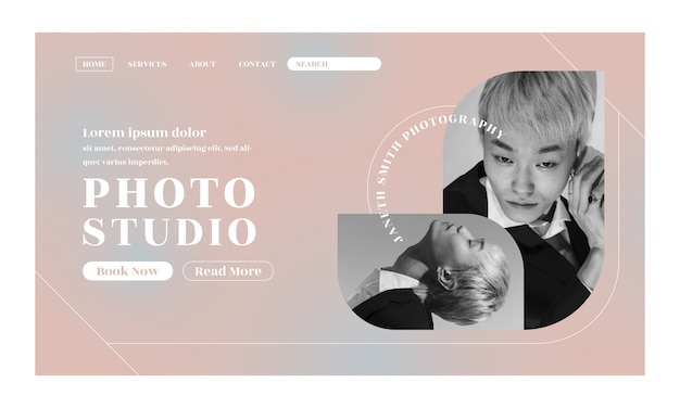 Free Vector minimal photography studio web template