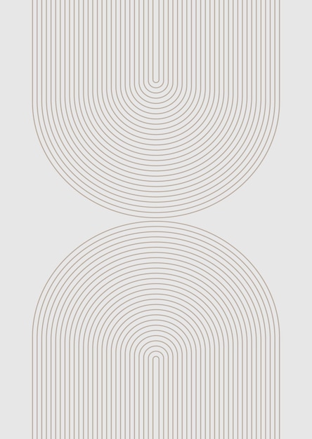 Free Vector minimal scandi style geometric line art design