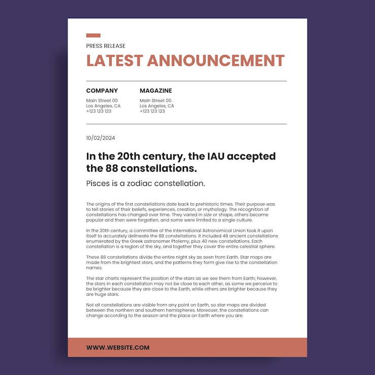 Free Vector minimalist announcement press release