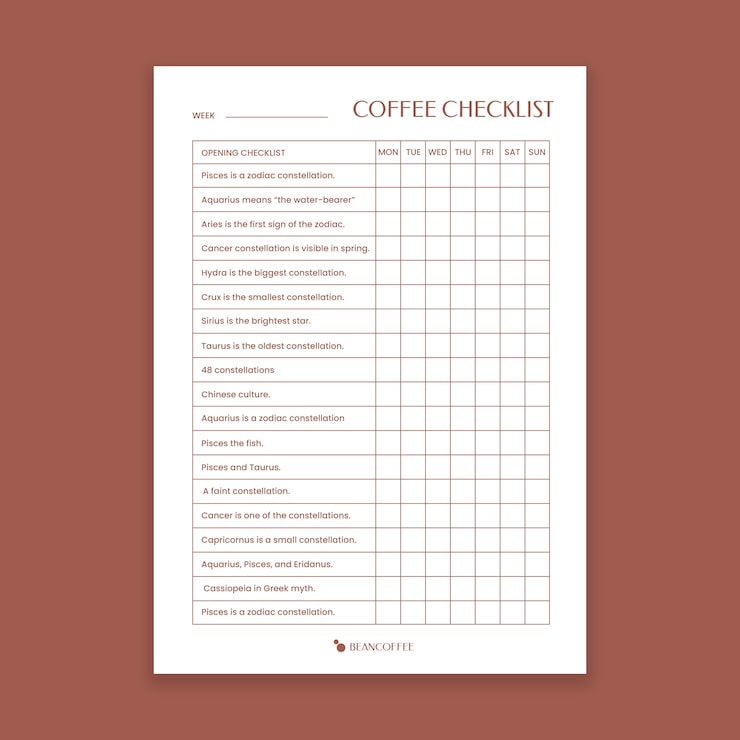 Free Vector minimalist bean coffee check list