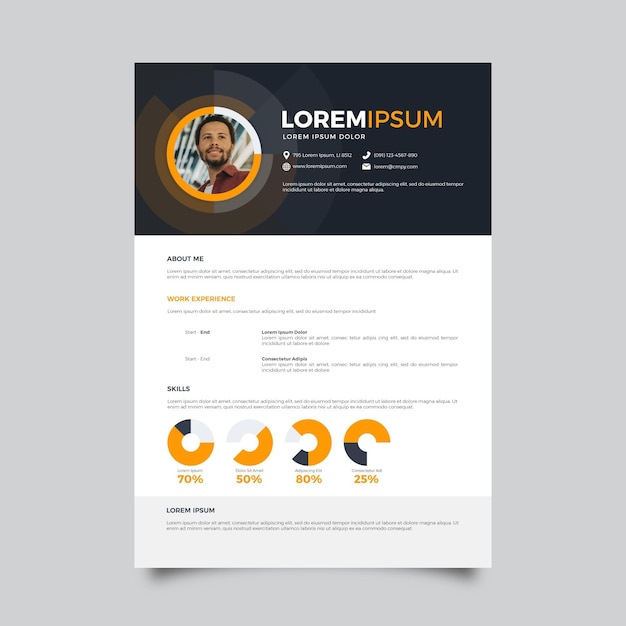 Free Vector minimalist cv template
